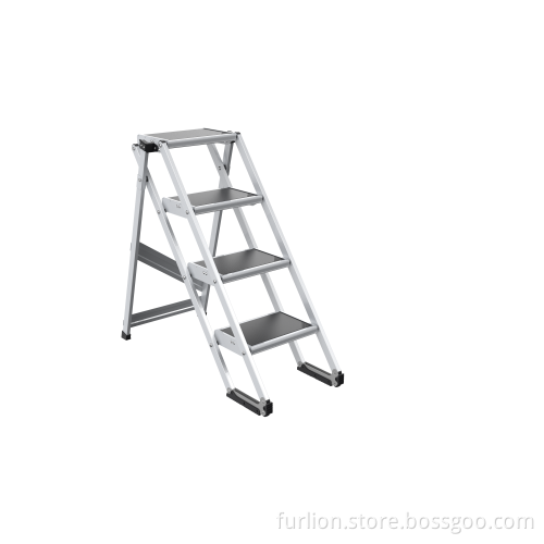 Broad Step Folding Aluminum Ladder